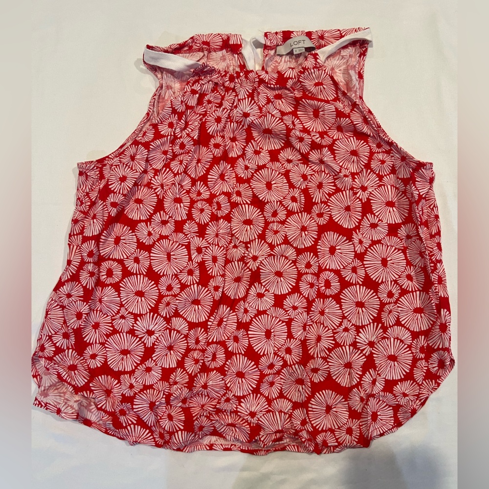 Loft Red Circular Pattern Shirt